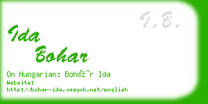 ida bohar business card